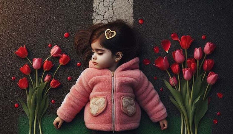 صبي مع السترة الوردي