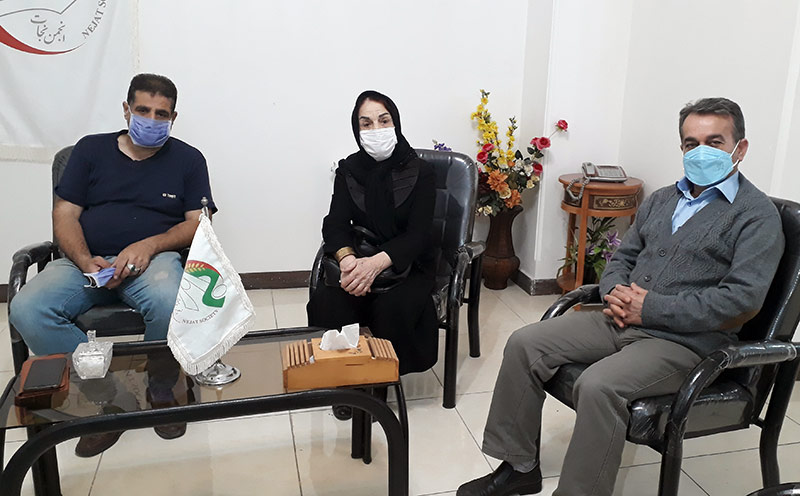 Azim Alizade family at Nejat Society office of Gilan Province