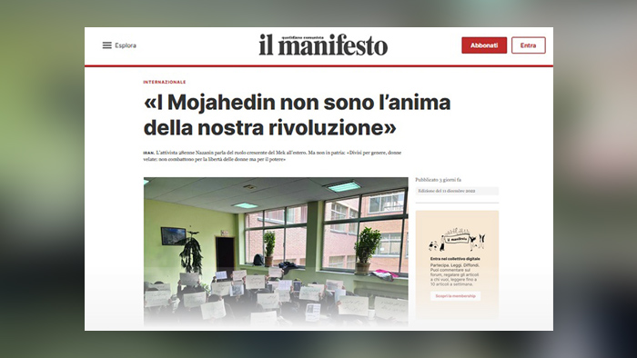 The Italian newspaper il Manifesto on the MEK