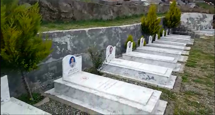 Graves of MEK members in a public graveyard in Tirana.