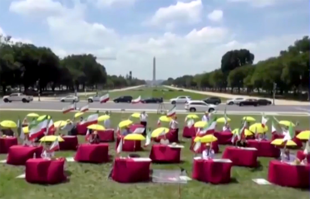 MEK Sympathizers in front of white house - online summit 2020