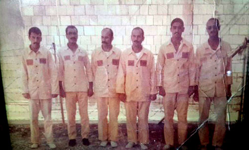 Mosayeb Mazaheri and other POW's at the Baath  Regime prisoners' camp