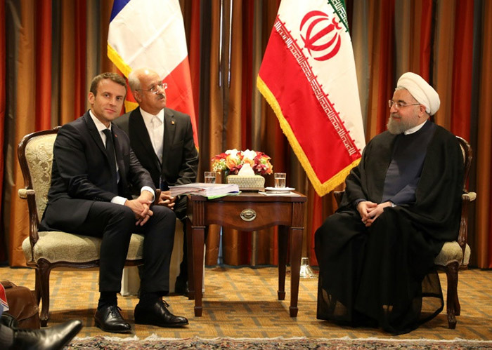 Rouhani and Macron meeting