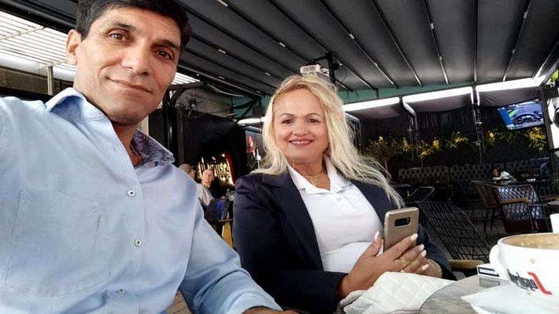 Gholamreza Shekari and his Albanian wife
