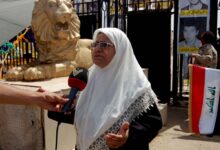 Gholamreza Shekari Mum in front of Camp Ashraf,Iraq