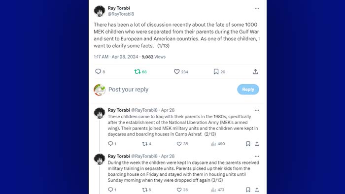 Ray Torabi’s thread on X published on April 28th, 2024
