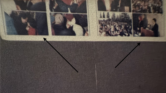Photos of Maryam and Massoud Rajavi on the wall in the MEK's kindergarten