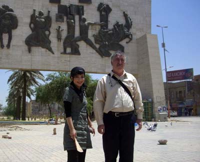 Fateme Akbarinasab and her uncle Reza