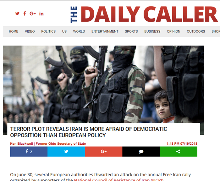 نامۀ ۵۰ نفر از جداشدگان فرقۀ رجوی در اروپا به روزنامۀ آمریکایی دیلی کالر