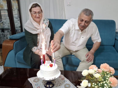 اعضای انجمن نجات گیلان در کنار برادر اسماعیل پورحسن به مناسبت تولد ایشان