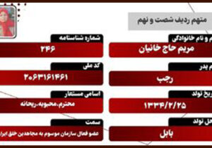 مریم حاج خانیان – متهم ردیف ۶۸ دادگاه مجاهدین خلق
