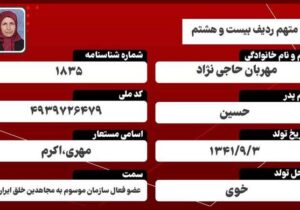 مهربان حاجی نژاد – متهم ردیف ۲۸ دادگاه مجاهدین خلق