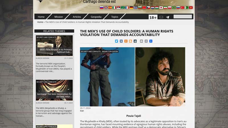 گزارش ژئوپولیتیکا از کودک سربازان سازمان مجاهدین خلق