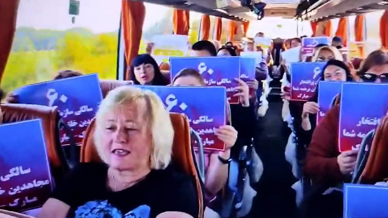 افشای تصاویر پناهندگان اوکراینی در مسیر همایش بروکسل مجاهدین