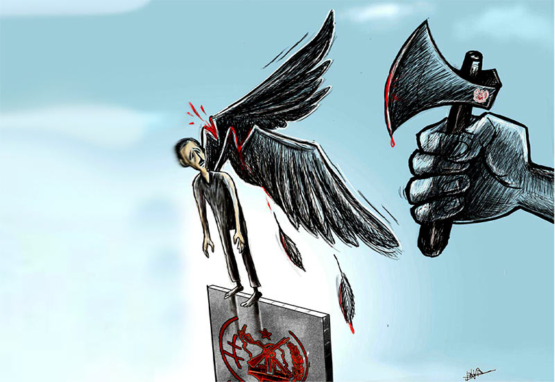 خنجری در دست رجوی بر گلوی اعضای جداشده