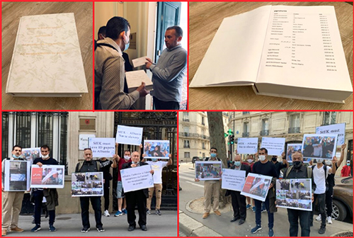 MEK defectors in Paris at Albania embassy