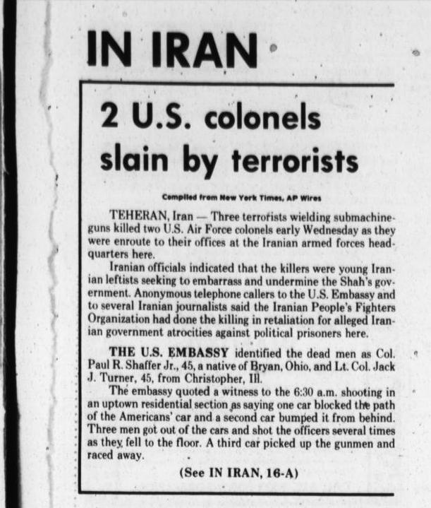 Us colonels terrorized by the MEK elements